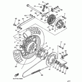 Схема узла: Заднее колесо Yamaha XV250 Virago
