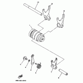Схема узла: Копирный вал и Вилки Yamaha YZ125