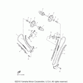 Схема вузла: Розподільний вал та Ланцюг ГРМ Yamaha XVS950 Bolt