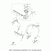 Схема вузла: Передній гальмівний циліндр Yamaha XVS1100 V-Star Custom