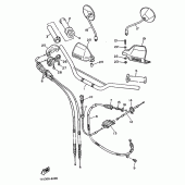 Схема узла: Руль и Тросики Yamaha XT600 XT600