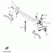 Схема узла: Пульт управления рулевой и Рычаг Yamaha YZ250 YZ250