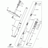 Схема вузла: Вилка передньої осі Yamaha XVS650 Drag Star