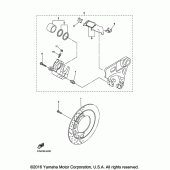 Схема вузла: Задній гальмівний супорт Yamaha XVS1300 V-Star Tourer