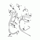 Схема вузла: Кермо та Тросики Yamaha XVS1100 V-Star Silverado