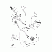 Схема вузла: Кермо та Тросики Yamaha XT250 Serow
