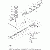 Схема вузла: Задній гальмівний циліндр Yamaha XVS1100 V-Star Custom