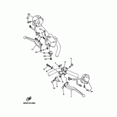 Схема узла: Пульт управления рулевой и Рычаг Yamaha XVS650 Drag Star Silverado