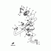 Схема вузла: Вихлопна система Yamaha XV250 Virago