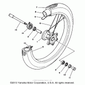 Схема узла: Переднее колесо Yamaha WR200R