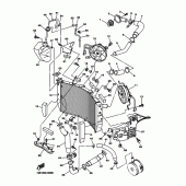 Схема вузла: Радіатор та Патрубок системи охолодження Yamaha YZF-R6/ YZF600 R6
