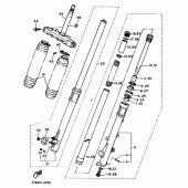 Схема вузла: Вилка передньої осі Yamaha XT600 XT600
