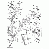 Схема вузла: Підніжки та Підставка Yamaha TDM850