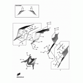 Схема вузла: Бічна кришка Yamaha YZF-R6/YZF600 R6