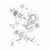 Схема вузла: Заднє колесо Yamaha YBR125