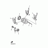 Схема вузла: Копірний вал і Вилки Yamaha YZ250 YZ250F