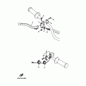 Схема вузла: Пульт управління рульовий та Важель Yamaha TTR90 TT-R90