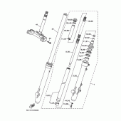 Схема узла: Вилка передней оси Yamaha XT250 Serow