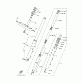 Схема вузла: Вилка передньої осі Yamaha XVS650 Drag Star
