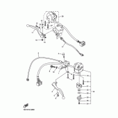 Схема вузла: Пульт управління рульовий та Важель Yamaha XVS250 Drag Star