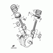 Схема вузла: Коленчатий вал і поршень Yamaha XV1600 Wild Star