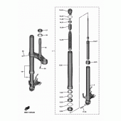 Схема вузла: Вилка передньої осі Yamaha YZF-R6/YZF600 R6