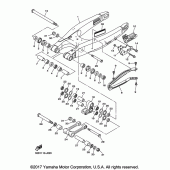 Схема вузла: Задній важіль та підвіска Yamaha YZ450F YZ450FX