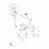 Схема вузла: Пульт управління рульовий та Важіль Yamaha XJ6 Diversion F