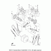 Схема вузла: Розподільний вал та Ланцюг ГРМ Yamaha XVS1300 Stryker