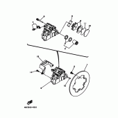 Схема вузла: Задній гальмівний супорт Yamaha TT250R TT-R