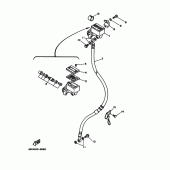 Схема узла: Передний тормозной цилиндр Yamaha XT350 XT350