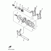 Схема узла: Копирный вал и Вилки Yamaha SRX600