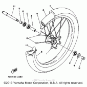 Схема узла: Переднее колесо Yamaha WR250 WR250Z
