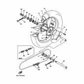 Схема узла: Заднее колесо Yamaha YZ125