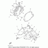 Схема узла: Крышки картера (1) Yamaha TW200 TRAILWAY