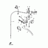 Схема вузла: Пульт управління рульовий та Важель Yamaha WR250 WR250F