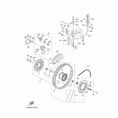 Схема вузла: Заднє колесо і заднє гальмо Yamaha XT125