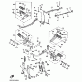 Схема вузла: Підніжки та Підставка Yamaha XV750 Virago