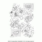 Схема вузла: Кришки картера (1) Yamaha XV1900 Stratoliner Deluxe