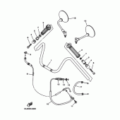 Схема вузла: Кермо та Тросики Yamaha XV125 Virago