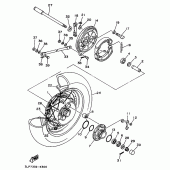 Схема узла: Заднее колесо Yamaha XV750 Virago