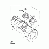 Схема вузла: Задній гальмівний супорт Yamaha YZF-R6/YZF600 R6