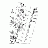 Схема вузла: Вилка передньої осі Yamaha WR250 WR250F