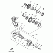 Схема вузла: Колінчастий вал та Поршень Yamaha XT125