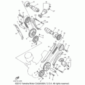Схема узла: Распредвал и Цепь ГРМ Yamaha XV1100 Virago