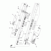 Схема узла: Вилка передней оси Yamaha YZ250 YZ250F