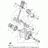 Схема узла: Коленчатый вал и Поршень Yamaha XV250 Route 66