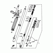 Схема вузла: Вилка передньої осі Yamaha XT225 XT225