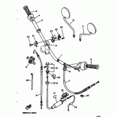 Схема вузла: Кермо та Тросики Yamaha XT225 XT225