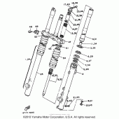 Схема узла: Вилка передней оси Yamaha XT350 XT350